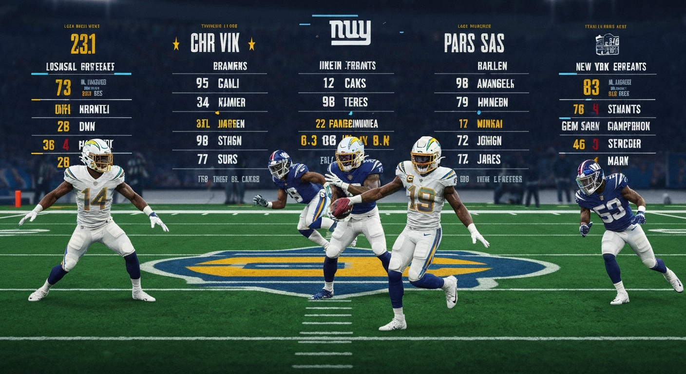 Los Angeles Chargers vs New York Giants Match Player Stats